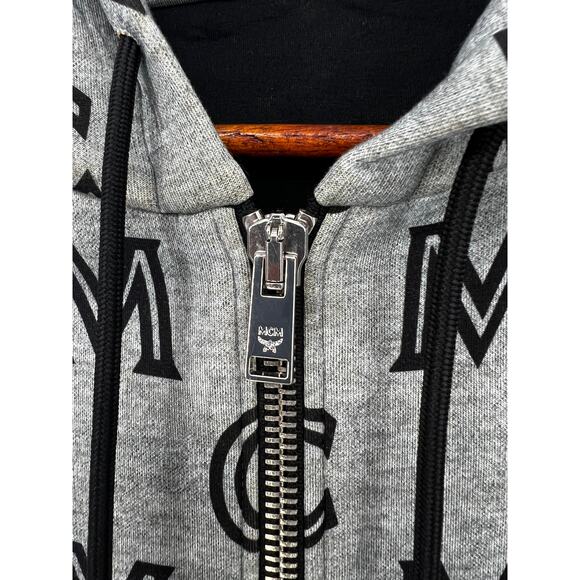 MCM Monogram Zip-up Hoodie In Grey - Picture 8 of 13